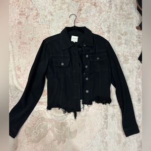 Hidden Black Distressed Denim Jacket